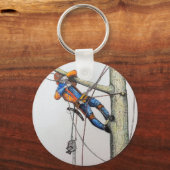 Kerstakkaart voor boomchirurg sleutelhanger (Voorkant)