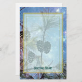 Kerstakkegels onder een sterrenhemel briefpapier (Voorkant / Achterkant)