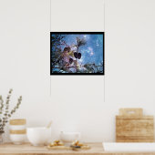 Kerstakkegels onder een sterrenhemel poster (Keuken)