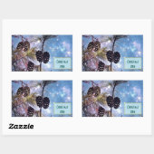 Kerstakkegels onder een sterrenhemel rechthoekige sticker (Vel)