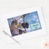 Kerstakkegels onder een sterrenhemel rechthoekige sticker (Envelop)