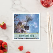 Kerstakkegels onder een sterrenhemel servetten (Insitu)