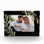 Kerstakken en Berries - Aangepast zwart Fotoblokken (Voorkant)