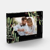 Kerstakken en Berries - Aangepast zwart Fotoblokken (Links)