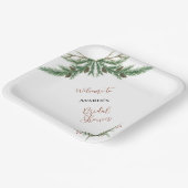 Kerstakken in rood en groen papieren bordje (Gebogen)