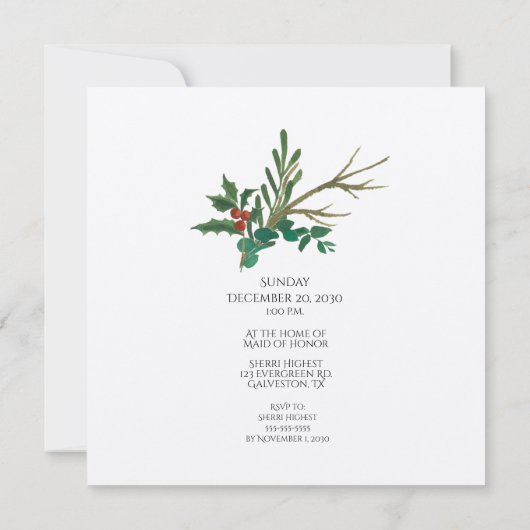 Kerstakken Red en Green Shower Kaart (Achterkant)