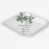 Kerstakken Red en Green Shower Papieren Bordje (Gebogen)