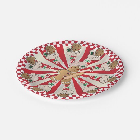 Kerstakkers met kerstarecrobakkers papieren bordje (Gekanteld)