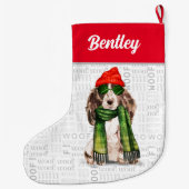 Kerstakkersmaniel met de naam Dog Grote Kerstsok (Achterkant)