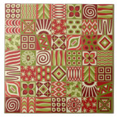 Kerstakwadraten Trivet/ Tegeltje (Voorkant)