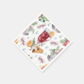 kerstalcohol Drink Waterverf bruiloft Servet (Hoek)