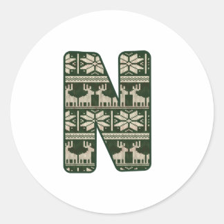 Kerstalfabet (14) ronde sticker