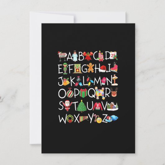Kerstalfabet A.B.C. Kinderen voor leerkostuums Kaart (Voorkant)