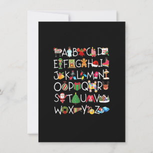 Kerstalfabet A.B.C. Kinderen voor leerkostuums Kaart
