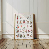 Kerstalfabet ABC Poster Kinderkamer Decoratie