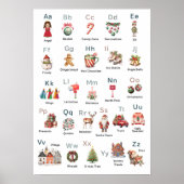 Kerstalfabet ABC Poster Kinderkamer Decoratie (Voorkant)
