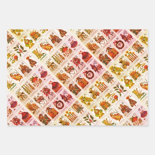 kerstalfabet inpakpapier vel (Voorkant 3)