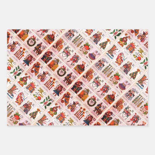 kerstalfabet inpakpapier vel (Voorkant 2)