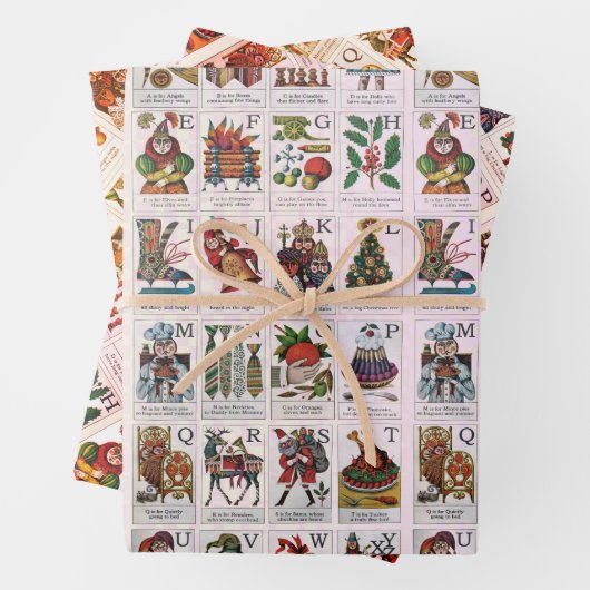 kerstalfabet inpakpapier vel (In situ)