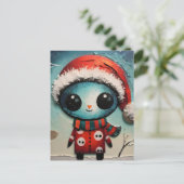 KerstAlien Briefkaart (Staand voorkant)