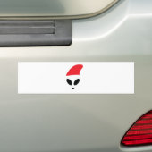 KerstAlien Bumpersticker (Op auto)