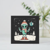 KerstAlien Feestdagenkaart (Staand voorkant)