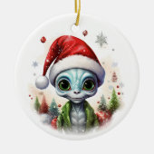 KerstAlien Keramisch Ornament (Voorkant)