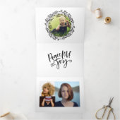 Kerstalkboard Handgetekende pinebomen Foto Drieluik Wenskaart (Binnen)