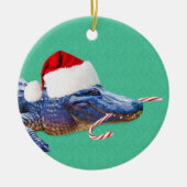 Kerstalligator Keramisch Ornament (Voorkant)