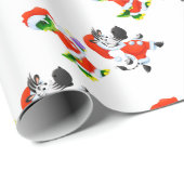 Kerstalligators en Zebras in Santa Suits Cadeaupapier (Rol Hoek)