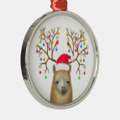 Kerstalpaca Metalen Ornament (Rechts)