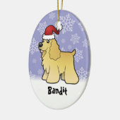 KerstAmerikaanse Cocker Spaniel (naam van huisdier Keramisch Ornament (Links)