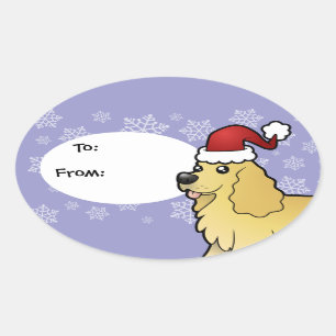 KerstAmerikaanse Cocker Spaniel Ovale Sticker