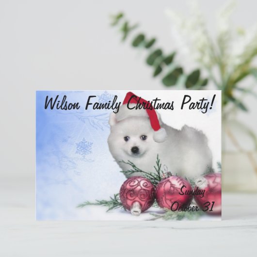 KerstAmerikaanse eskimoppuppy Kaart (Staand voorkant)