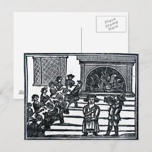 kerstamusement feestdagenkaart (Voorkant / Achterkant)