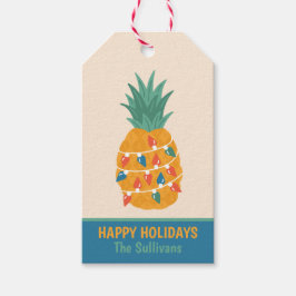 kerstanananas cadeaulabel