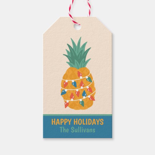 kerstanananas cadeaulabel (Voorkant)