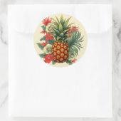 kerstanananas ronde sticker (Tas)
