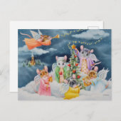 Kerstanenmuizen in de Waterverf van wolken Kunst Briefkaart (Voorkant / Achterkant)