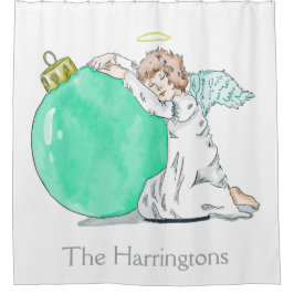 kerstangel, aangepast douchegordijn