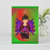 KerstAngel Baby Girl Prachtig Kaart (Staand voorkant)