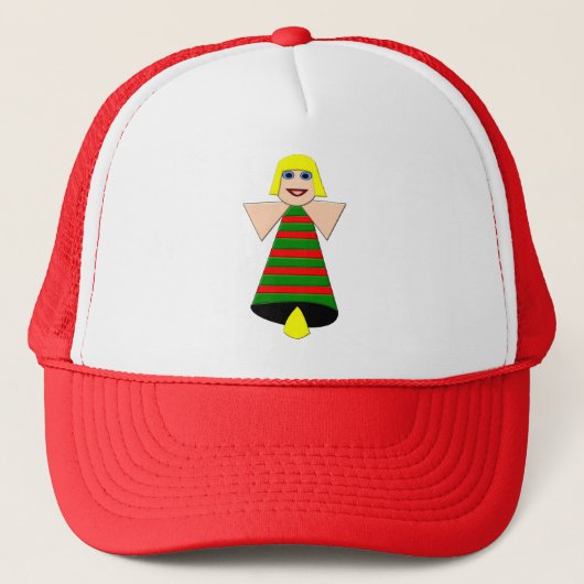 Kerstangel Bell Festive Trucker Hat Pet (Voorkant)