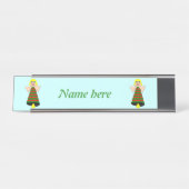 kerstAngel Bell gepersonaliseerd Bureau Naambordje (Voorkant)