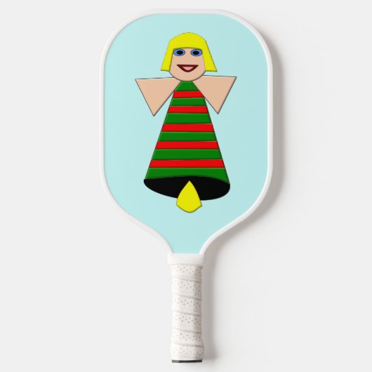 KerstAngel Bell Pickleball Paddle (Voorkant)