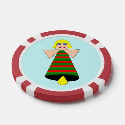 KerstAngel Bell Poker Chips (Enkel)