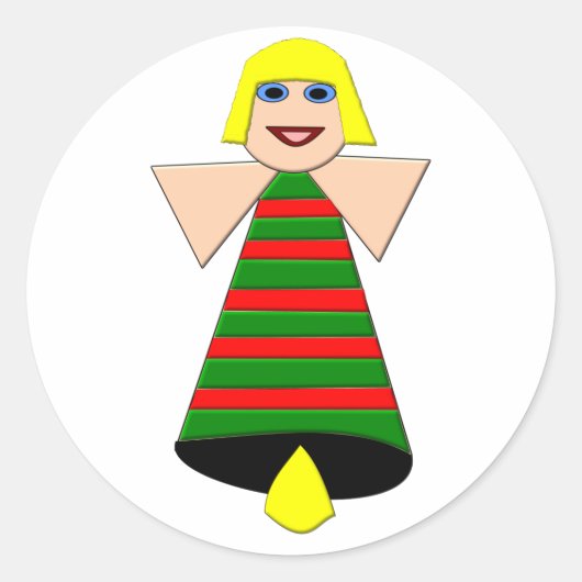 KerstAngel Bell Stickers (Voorkant)