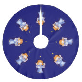 Kerstangel bidt blauw kerstboomrok kerstboom rok (Voorkant)