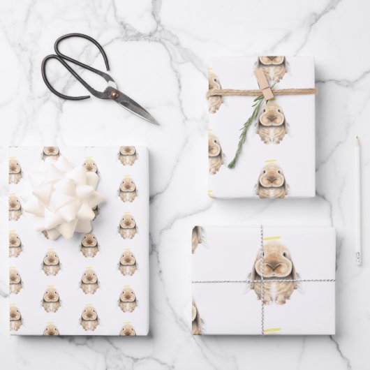 KerstAngel Bunny Inpakpapier Vel (Voorkant)