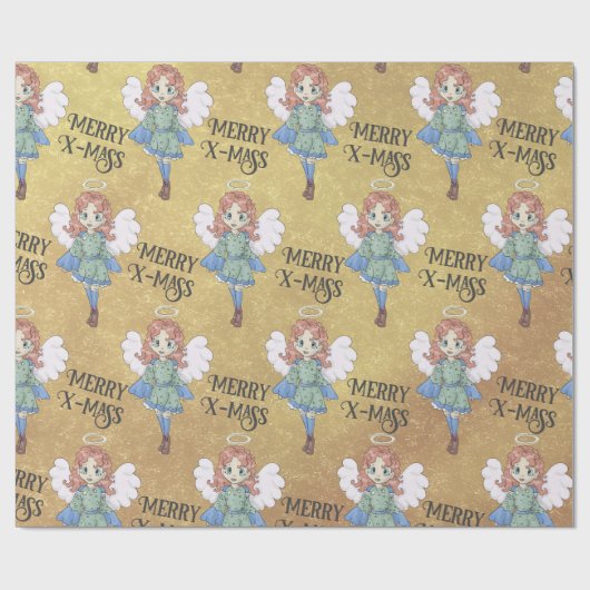 kerstangel cadeaupapier (Vlak)