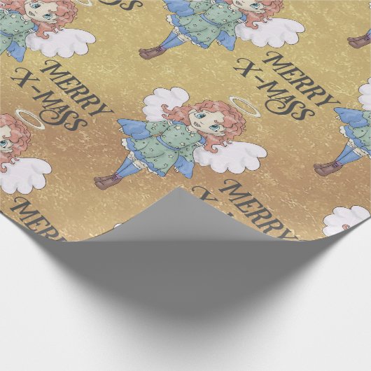 kerstangel cadeaupapier (Hoek)